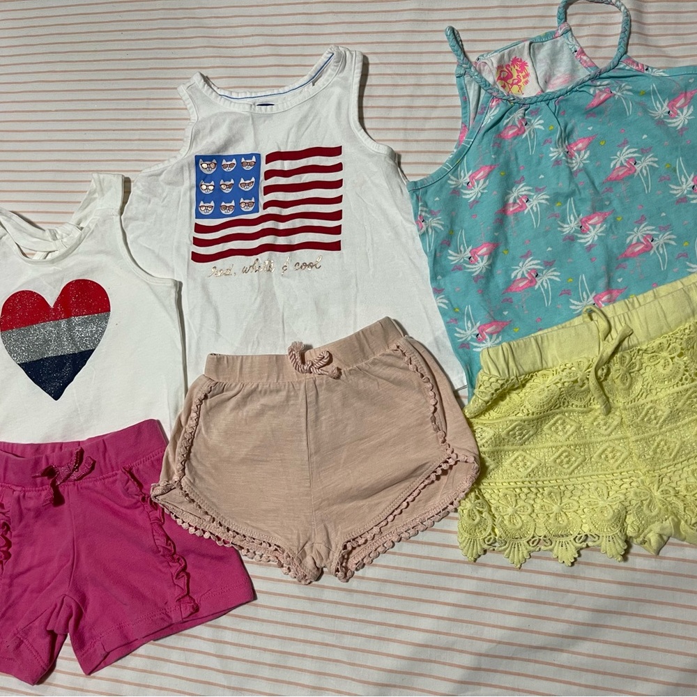 Big lots of 10 things for a girl made of natural fabric, size 4T